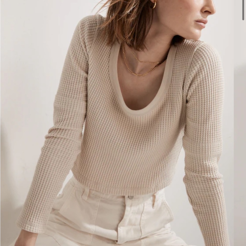 MADEWELL Waffle Long-Sleeve Crop Tee